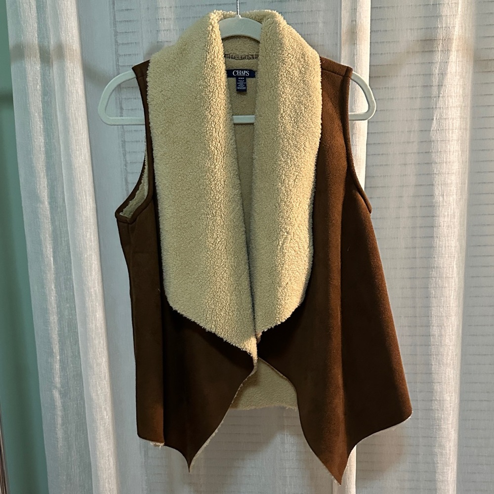 Chaps Suede & Sherpa Vest